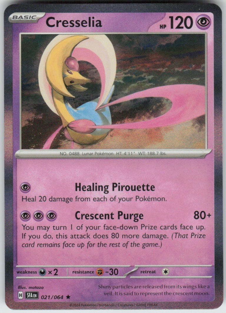 Cresselia 021/064 Rare Shrouded Fable Pokemon Holo Near Mint
