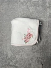 First Impressions Reversible Receiving Baby Blanket  Butterfly Pink Rose Floral
