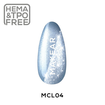 MCL04 Furry Blue Midnight Cat Eye UV Nagellack 8 ml Makear Cat Eye mit Flash-On 