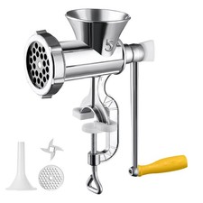 XPJBKC Manual Meat Grinder, Aluminum Alloy Mincers for Home Use, Silver