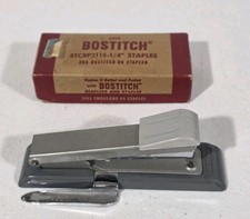 Bostitch Stapler Model B8 Small Gray Vintage with Sraple Remover Extra Staples
