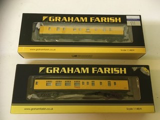 Lot..637X....N GAUGE LIMA MK1 NETWORK RAIL COACHES X .2 ..RESPRAYED.......#15#