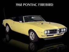 1968 Pontiac Firebird Convertible in Yellow NEW METAL SIGN: 9x12" Free Shipping