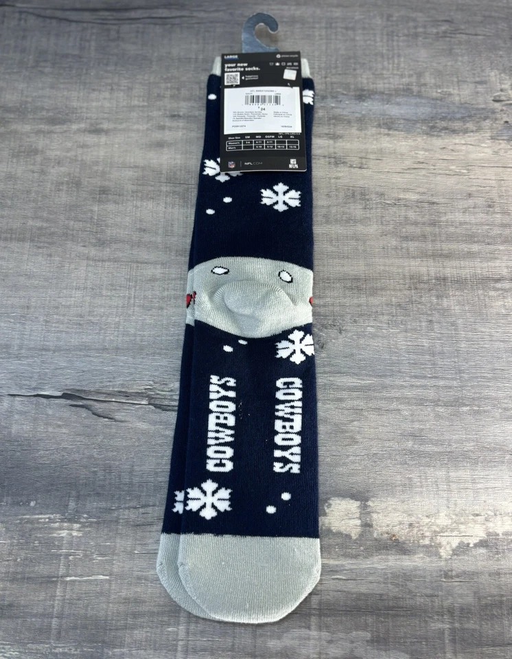 Dallas Cowboys Oficial NFL Calcetines Largos Para Pies Descalzos Grande Navidad SUDADOR Foto 3 de 4