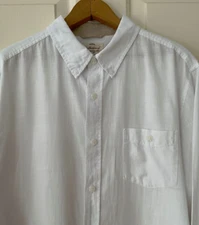 Original Weatherproof Vintage Mens Shirt White Button Down Pocket Cotton Size L