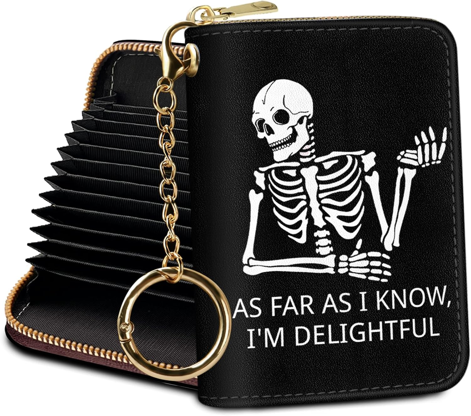 RFID Blocking Credit Card Holder Wallet for Women with Keychain-image