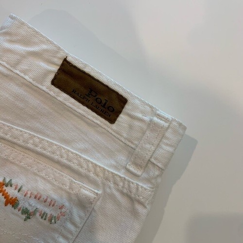 Polo Ralph Lauren WHITE Girl's Denim Cut-Off Shorts Girls, Size XL(16) NWOT - Picture 5 of 6