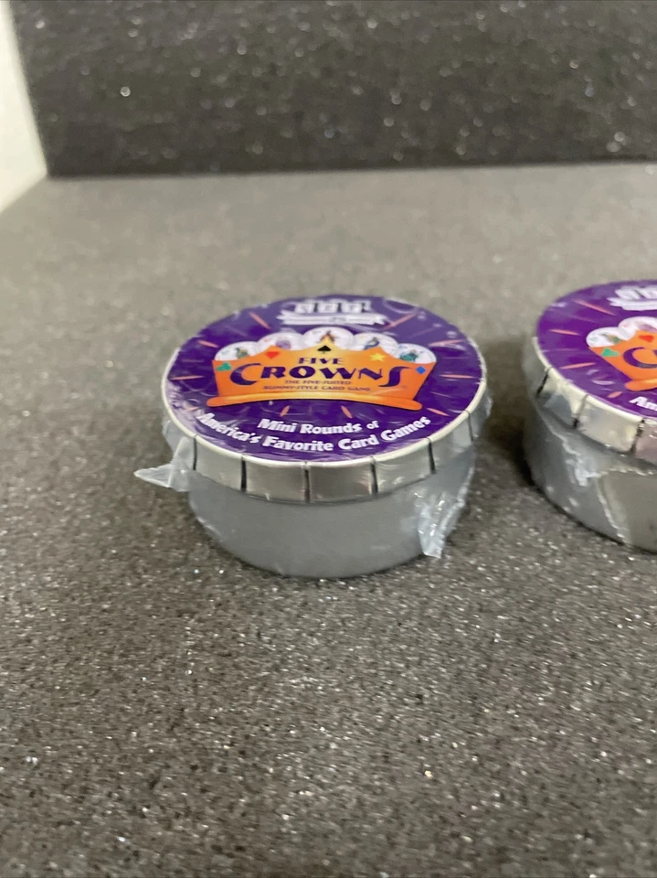 New Five Crowns Mini Round Card Game Tin Pocket Travel Size, Gift Collectible X2 - Image 2 of 4