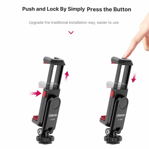 Abrazadera de soporte para teléfono Ulanzi ST-06S 360° giratoria con doble montaje en zapato frío - Imagen 5 de 10