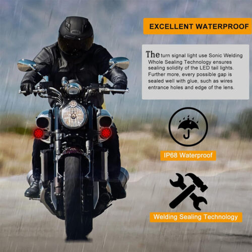 2X Luces traseras LED rojas de freno para motocicleta para Harley Sportster 883 1200 48 72 - Imagen 4 de 9