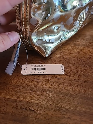 Borsa da viaggio Victoria's Secret Gold Sparkle accessorio cosmetico bellezza trucco - Foto 9 di 9