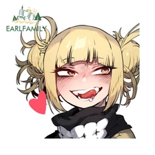 EARLFAMILY 5.1" Ahegao Toga Himiko Funny Anime Girl Car Decals Windows Stickers