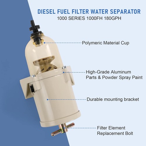 500FG/FH for Marine Diesel Trucks Fuel Racor Filter Oil Water Separator W/ Bolt - Bild 10 von 11