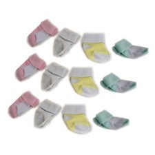 12 PAIR Infant Baby 0-6 month Socks Girls Pink, White, Yellow, Green 80013 NEW