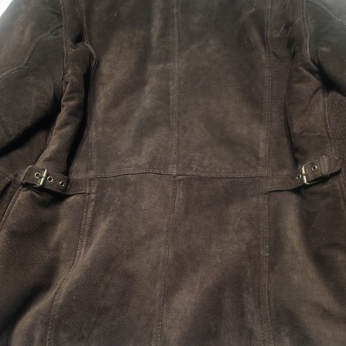 Jones New York Light Brown leather Coat Dark Brown Faux Fur Trim Women's L - Picture 9 of 12
