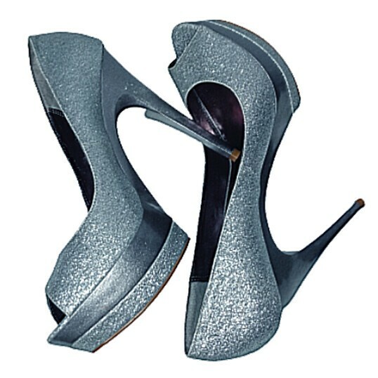 Bakers silver glitter platform pumps - image 3