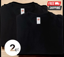 Hanes Men's ComfortSoft Black T-Shirt 2-Pack L 100 Cotton