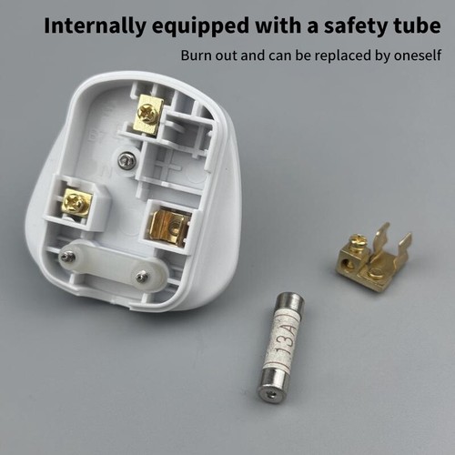 3 Pin UK Mains Plug 13A Appliance Assembly Power Cord Fuse Wiring Connector - Afbeelding 11 van 14