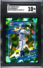 2021 Donruss Optic #170 Bo Bichette GREEN CRACKED ICE PRIZM SGC 10 GEM (7/7)