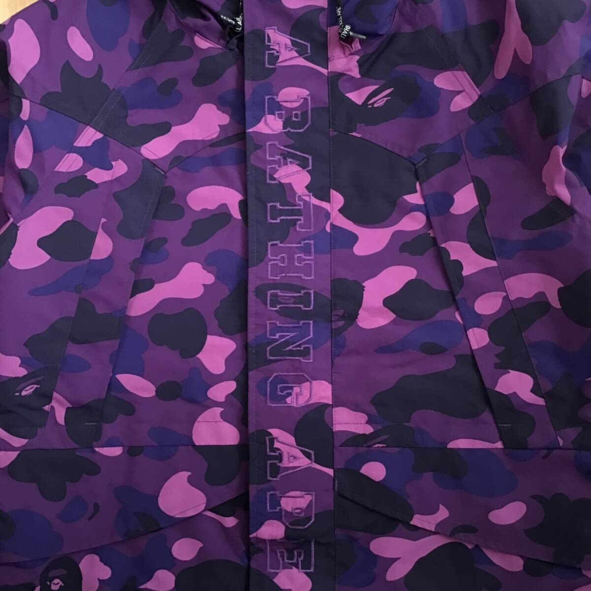 Purple camo BAPE hoodie snowboard jacket A Bathing Ape Size S | eBay