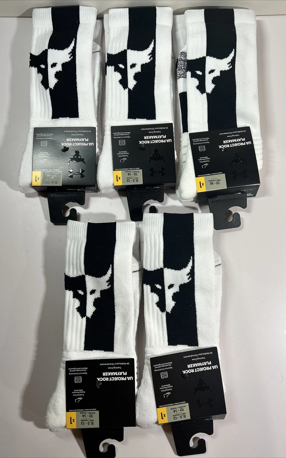 Under Armour UA Project Rock Playmaker Iron Paradise Socks Lot Of 3