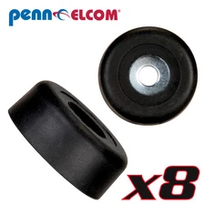 Eight Penn Elcom F1693 Rubber Cabinet Foot 1"Diax0.375" H Heavy-duty