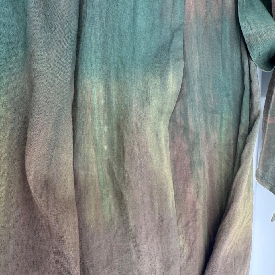 Theory Skirt Women 8 Green Brown Ombre Wrap Sash Tie Preppy Artsy Boho Hippie - Image 2 of 4