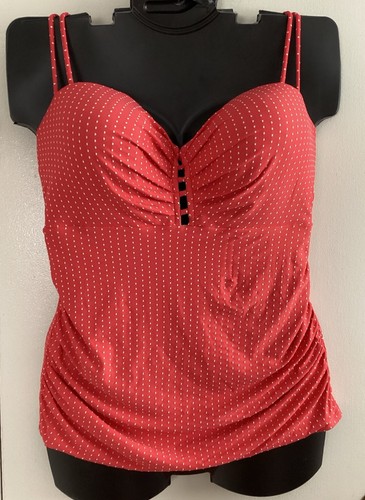 Size 44DDD Swim Suit Tankini Bandeau Wire ORANGE Cacique Lane Bryant (DEFECT) - 第 1/18 張圖片