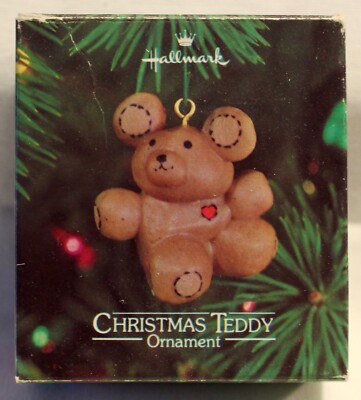 Hallmark 1980 Christmas Teddy Tree Trimmer Keepsake Ornament MIB