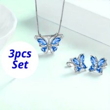 Butterfly Necklace  Earrings Set Daily Wear Fashionable Jewelry Set