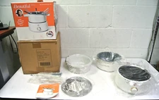 Beautiful 3 Qt Electric Fondue Set with Bonus 2 qt Ceramic Pot, White Icing