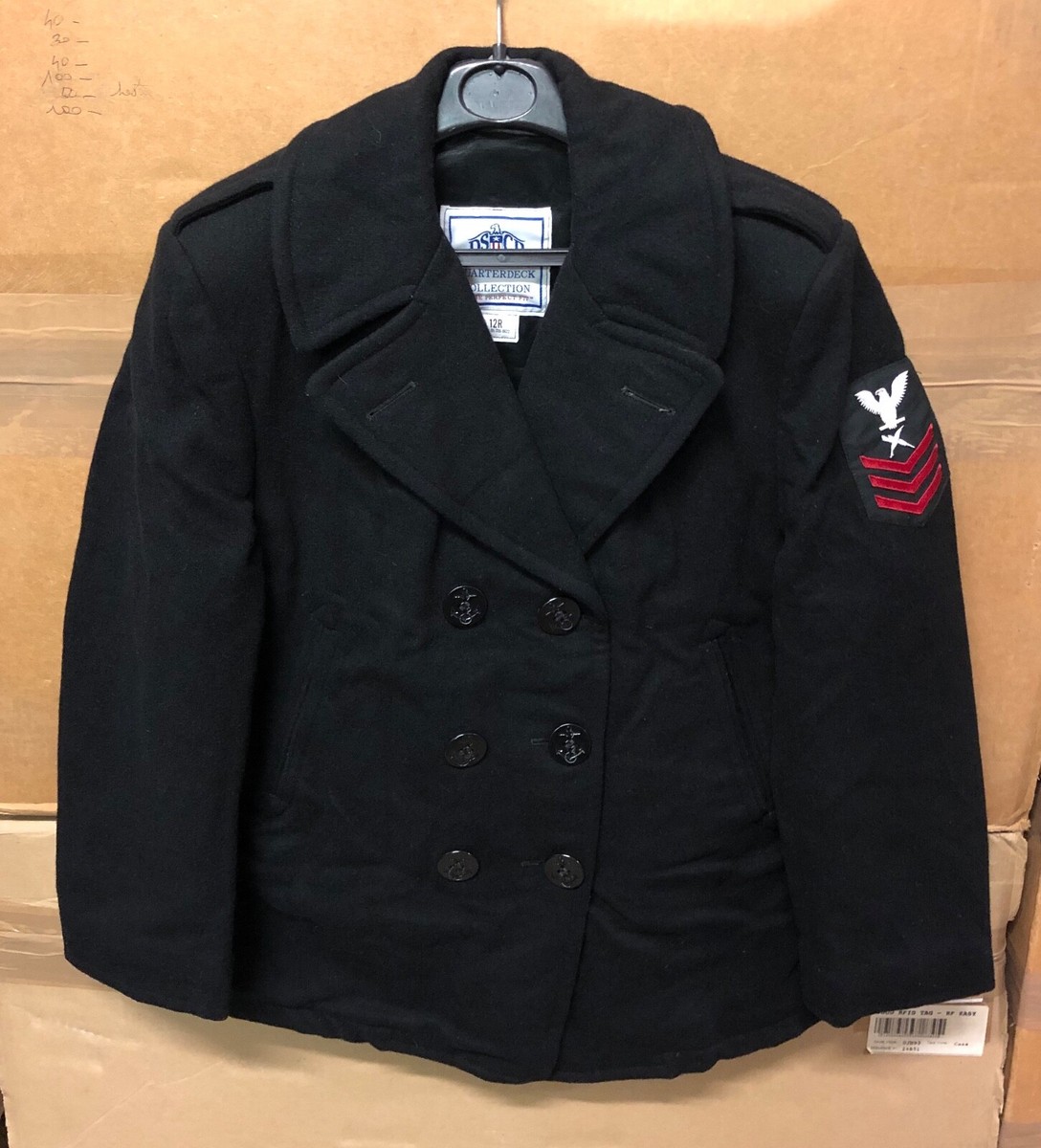 GENUINE US NAVY PEACOAT OVERCOAT WOMANS ENLISTED BLUE 100