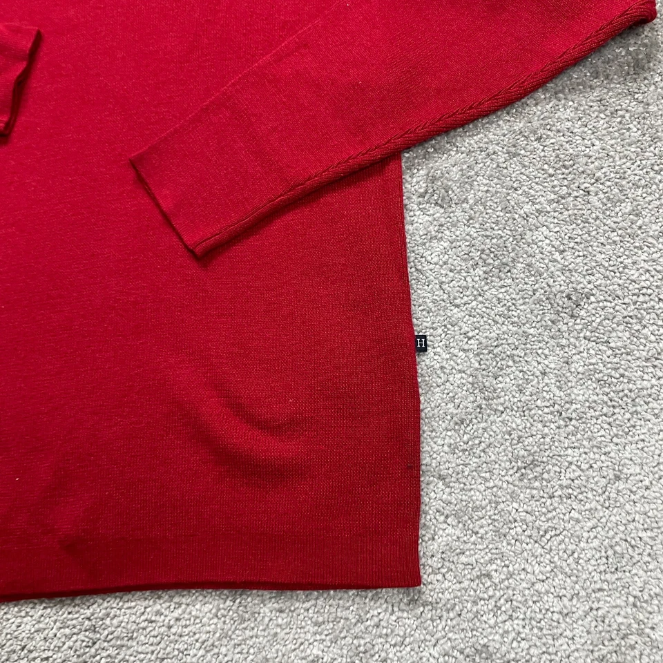 Hilfiger мериносовой шерсти шелк пуловер свитер женщин маленький красный v-образным вырезом туго трикотажа - Изображение 3 из 4