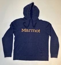 Marmot Hoodie Women s Blue Pullover Sweatshirt Drawstring Heavy Size Medium