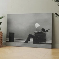 Blown Away Guy Ad 1970s Music Speakers Tape Canvas Print Wall Art