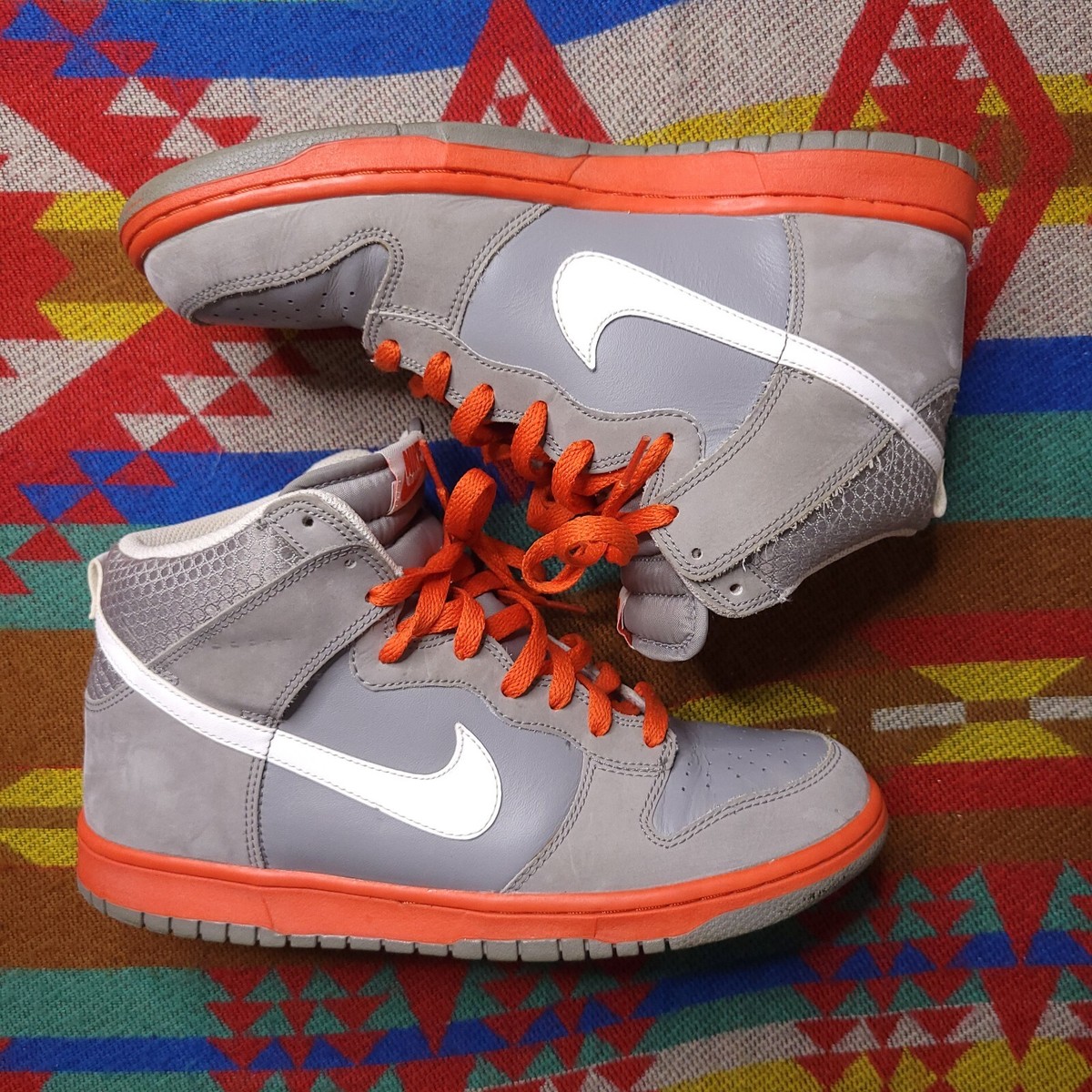 Nike Dunk High Light Charcoal Team Orange (2010) Men display picture 3