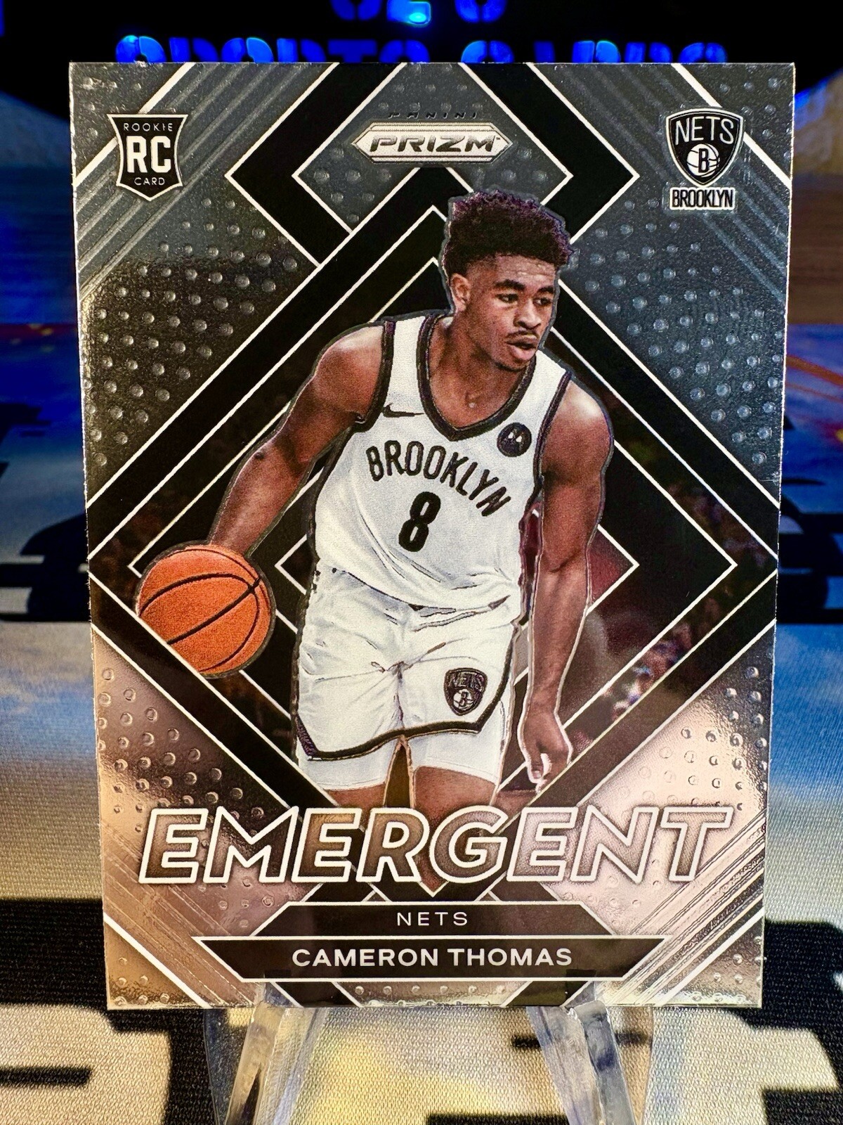 2021-22 Cameron Thomas Panini Prizm Emergent Rookie Card #4 Brooklyn Nets