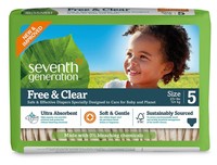 Seventh Generation Baby Diapers, Free And Clear For Sensitive Skin, Original 5, Seventh Generation Baby Diapers, Free And Clear For Sensitive Skin, Original 5,