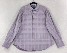 Robert Graham Button-Up Shirt Mens Size XL Purple Plaid Classic Fit Long Sleeve