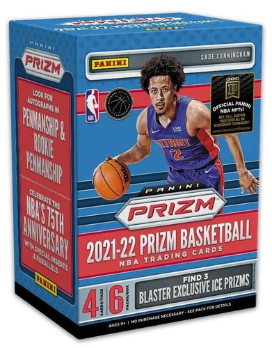 2021-22 Panini Prizm Basketball Blaster Box 6 Packs 24 Cards 3 Cracked Ice New