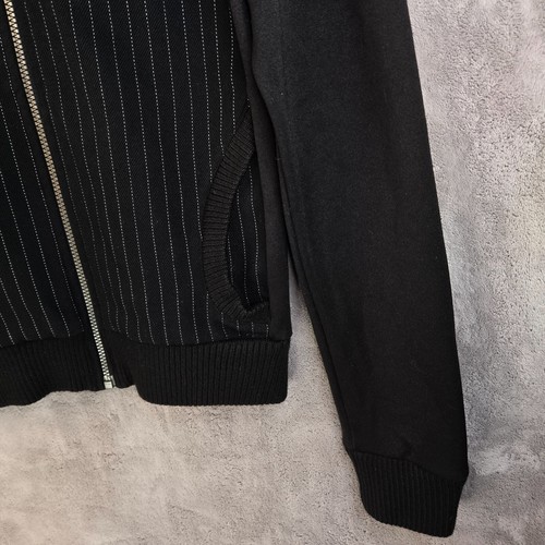 Kids Puma Bling Track Jacket Youth M Black Crystal Cat Logo Silver Pinstripe Y2K - Picture 7 of 22