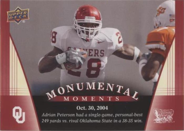 2011 Upper Deck University of Oklahoma Adrian Peterson #93 - 1 of 1