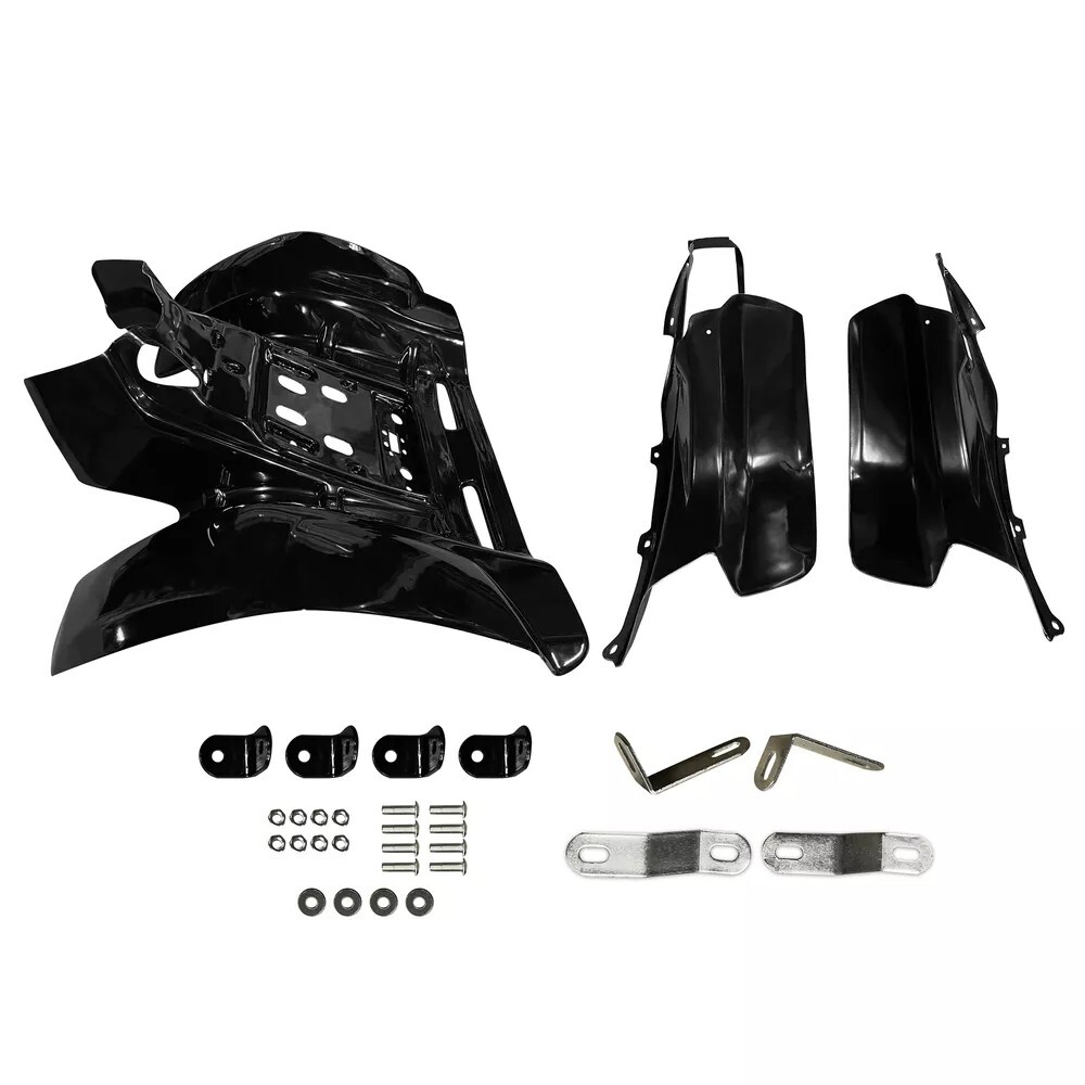 86-89 Honda TRX 250R Plastic Black Front & Rear Fender Set TRX250R