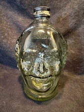 Old Monk The Legend Glass Rum Bottle Head Bust Mohan Meakin 750 ml