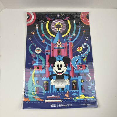 SIGNED Disney 100 ERIC TAN Print / 2022 D23 Expo Exclusive / 12.5 x 18.5