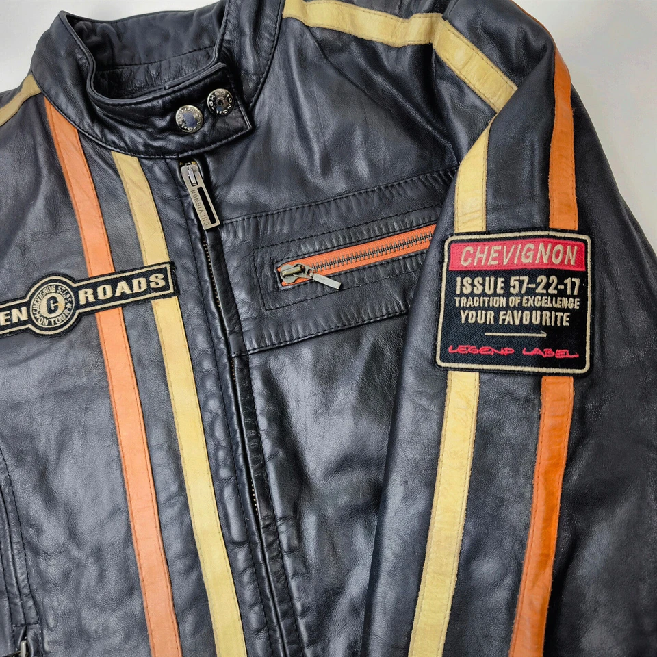 Chevignon Lederjacke Seven Roads Asphalt Rider schwarz Gr. S Biker - Bild 2 von 4