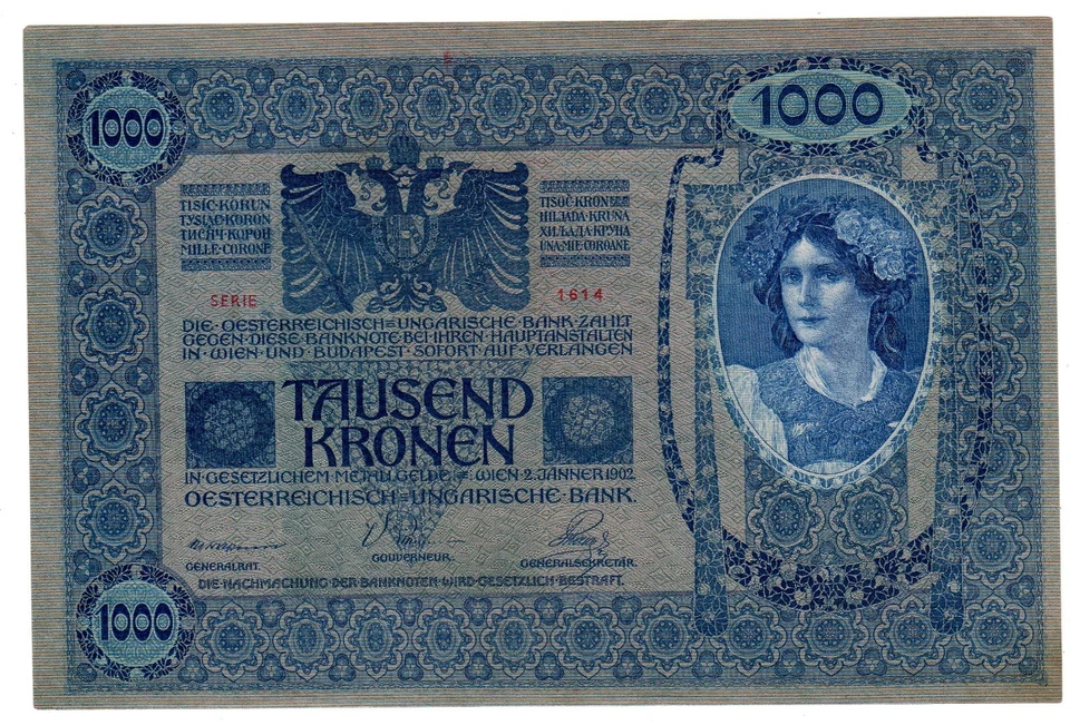 Autriche HONGRIE AUSTRIA HUNGARY Billet 1000 Kronen 1902 (1919 ) P59 BON ETAT - Photo 1/1