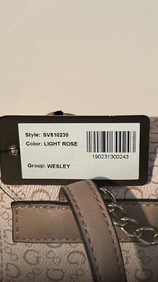 GUESS Wesley Sv510230 Purse Backpack Book Bag Light Rose 