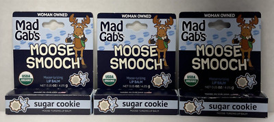 3 Mad Gabs Sugar Cookie Moose Smooch Natural Organic MooseTurizing Lip Balm
