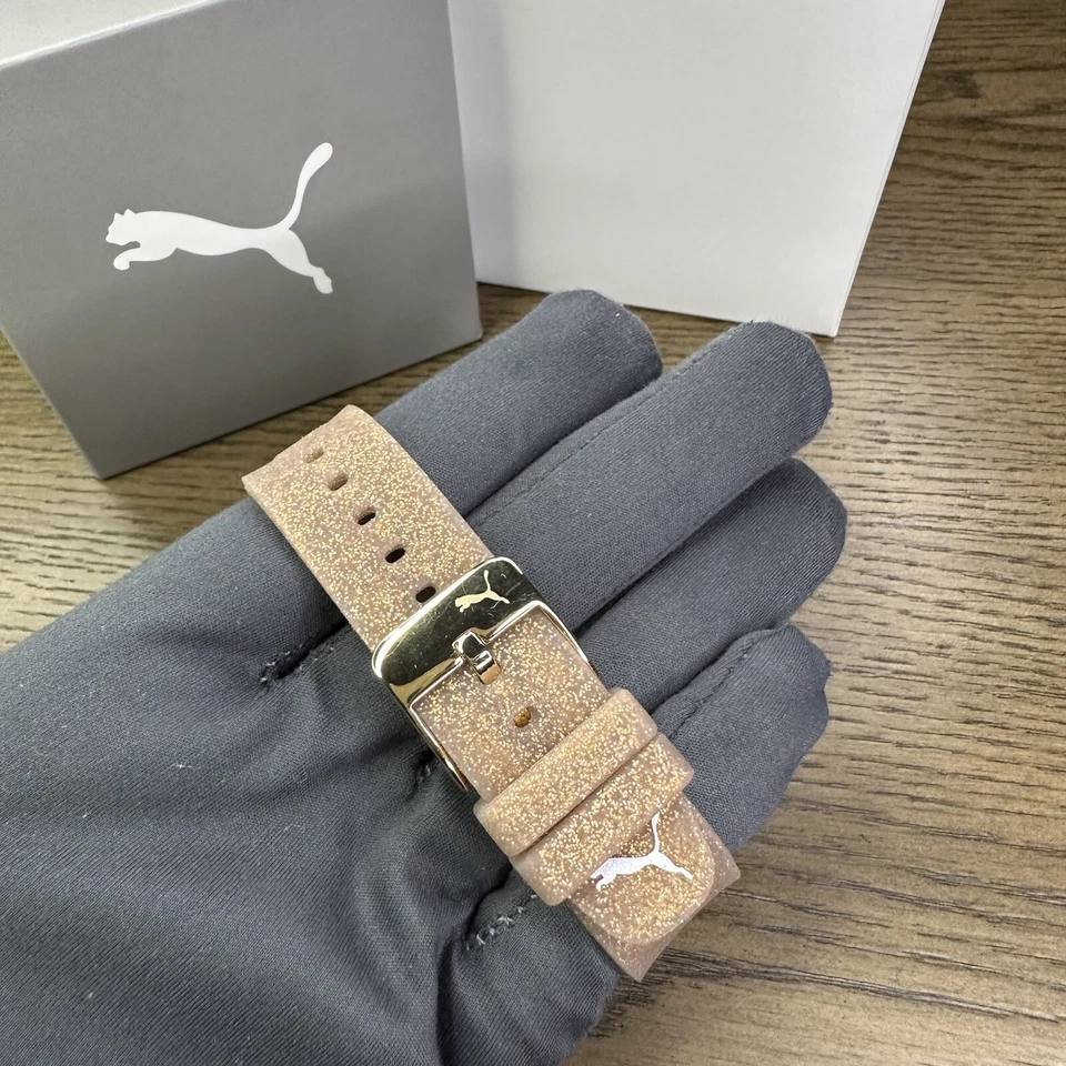 NEW✅ PUMA Women Reset V1 Pink Glitter Silicone Women's Watch P1002 $95 - image 2 of 4